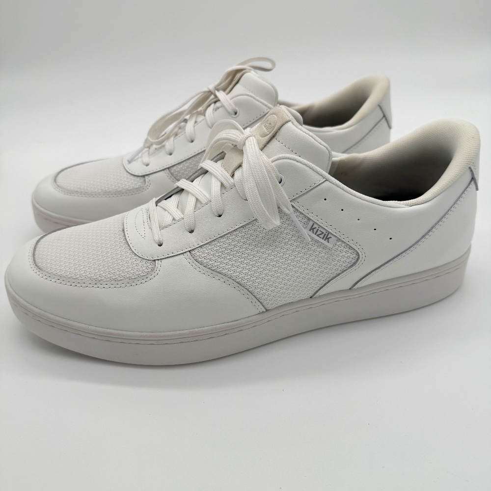 Men's Kizik Oslo Athletic Shoes Size 14 Off-White Bone Slip-On Leather Mesh NWOT - Picture 2 of 9